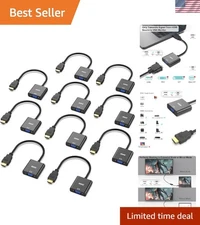HDMI to VGA Adapters - 10 Pack with 18-  for Peace of Mind