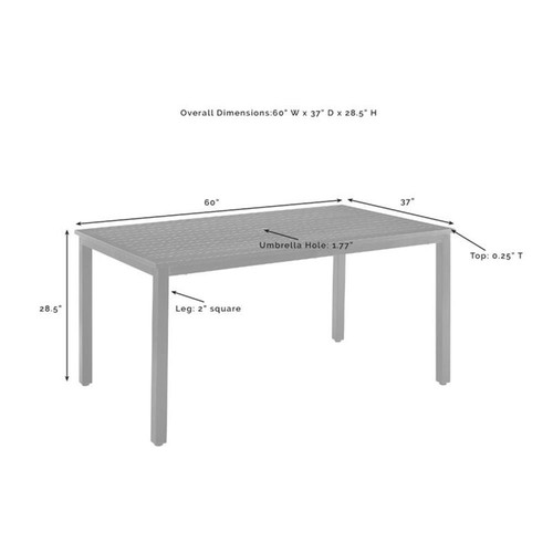 Crosley Furniture Kaplan 7 Piece Metal Outdoor Dining Set in Mist Green - Picture 17 of 20