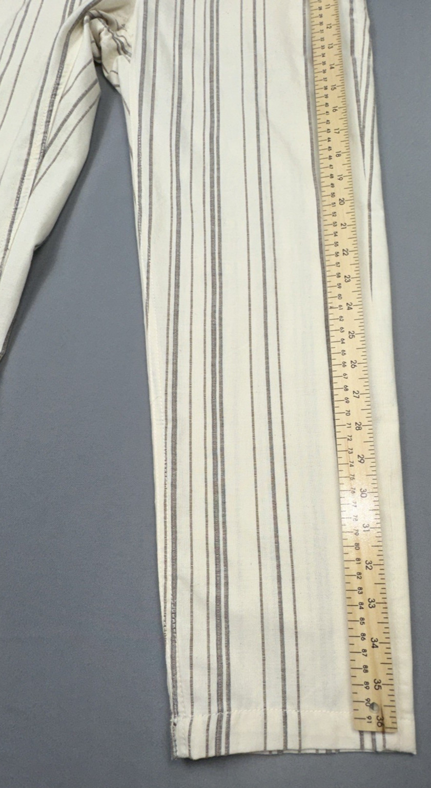 Zara Men's Pants Sz 30 Carrot Cropped Stripped 100% Cotton Casual Trousers thumbnail 5