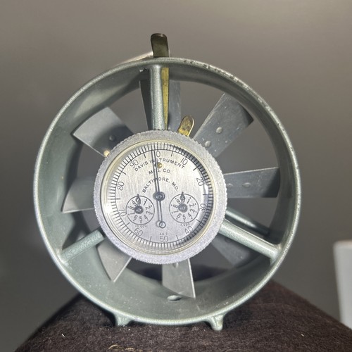 Vintage Davis Instrument Windgeschwindigkeits-Anemometer mit OG Ledertasche Bergbau
