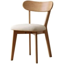 100% Solid Oak Dining Chairs, Mid Century Modern Dining Chair with Cur