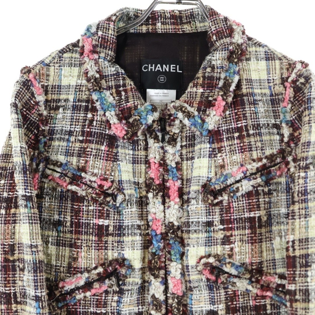 CHANEL Tweed Zip up Jacket Blouson Multicolor P32257V20907 Used 92e283b9f1a14e62 thumbnail 3