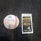 Jonah Heim 23 WS Logo Signed 2023 World Series Baseball JSA AUTHENTIC