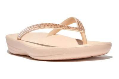 fitflop  Women's 7 iQUSHION Ombré-Sparkle Flip-Flops in Rose Foam