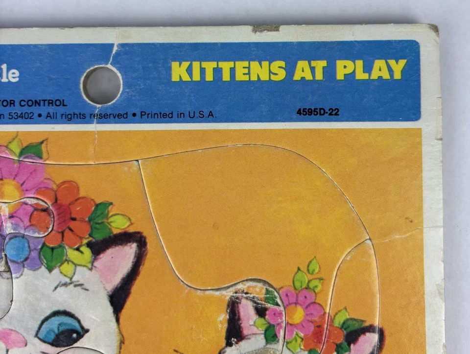 Vintage Puzzle Lot 1983 Mattel POOCHIE Frame Tray KITTENS AT PLAY 1973 USA Cat - Image 4 of 4