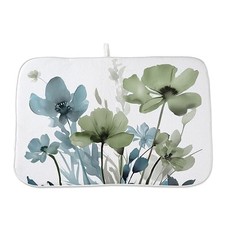 Spring Dish Drying Mat 18x24 Inches For Kitchen 18x24inch Blue Green Floral