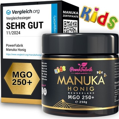 Manuka Honig Kinder | MGO 250+ | IM GLAS | Das ORIGINAL aus NEUSEELAND | HALAL