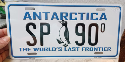  Antarctica 12x6 Metal License Plate - The worlds last frontier  SP 90, USA made