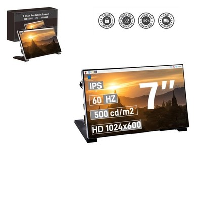 Compact 7-Inch HDMI Display for Raspberry Pi 5/4B/3B+ - 1024x600 Resolution