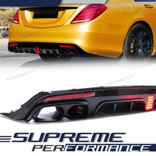 Heckdiffusor Diffusor Auspuff Schwarz f&uuml;r Mercedes W222 V222 AMG Line 2013-2017