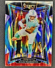 2024 Panini Select Malik Washington #71 Concourse Black Red Prizm Shock Dolphins