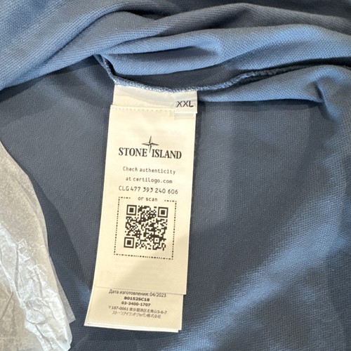 Stone Island Polo XXL Men's Short Sleeve , Dusty blue.NWT - Picture 7 of 7
