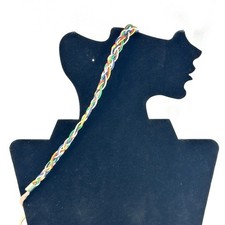 Vintage Beaded Leather Suede Braided Headband Hippie Boho 70s-80s