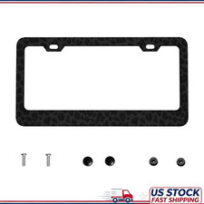 Leopard Print License Plate Frame Cheetah Aluminum Tag Cover Screws 6x12 In