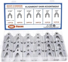Auto Alignment Body Shims Assortment Kit 1/16" 1/64" 1/32" 1/8" (144 Pieces)