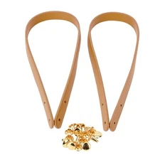 2PCS Leather Replacement Handles Straps Handbag Accessories with Gold Rivet