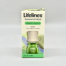 Lifelines Essential Oil Blend Herbal Garden Calm Clary Sage Lavender .25 fl oz