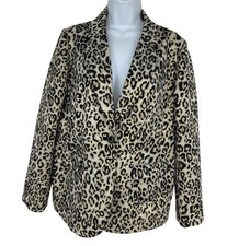 Chico's Metallic Leopard Print Textured Blazer Size 1 US M
