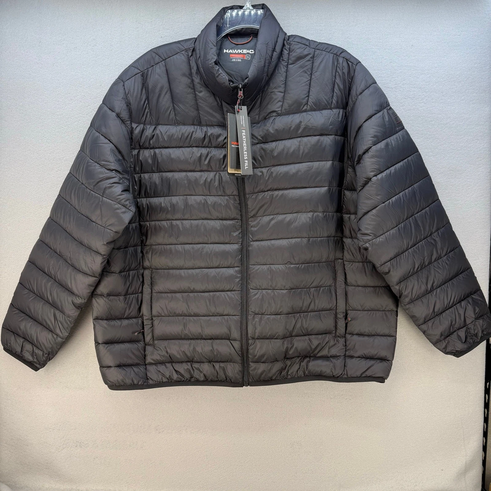 Hawke & Co Puffer Coat Men's 2XL Grey Performance Wind And Water Resistant NWT