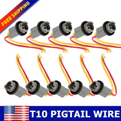 DC 12V T10 W5W 168 194 Car Socket Connector Extension LED Wedge Light Base 2pcs