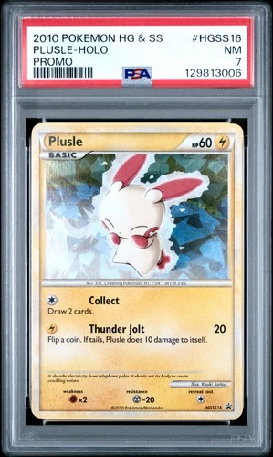 2010 POKEMON HEARTGOLD & SOULSILVER PROMO #HGSS16 PLUSLE-HOLO PSA 7
