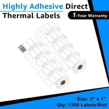 2  x1  Direct Thermal Labels for UPC Barcodes Address Perforated For Rollo Zebra