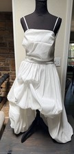 B.DARLIN Juniors' Size 15/16 Open-Back White Formal Gown Hi-Lo Long In Back EUC