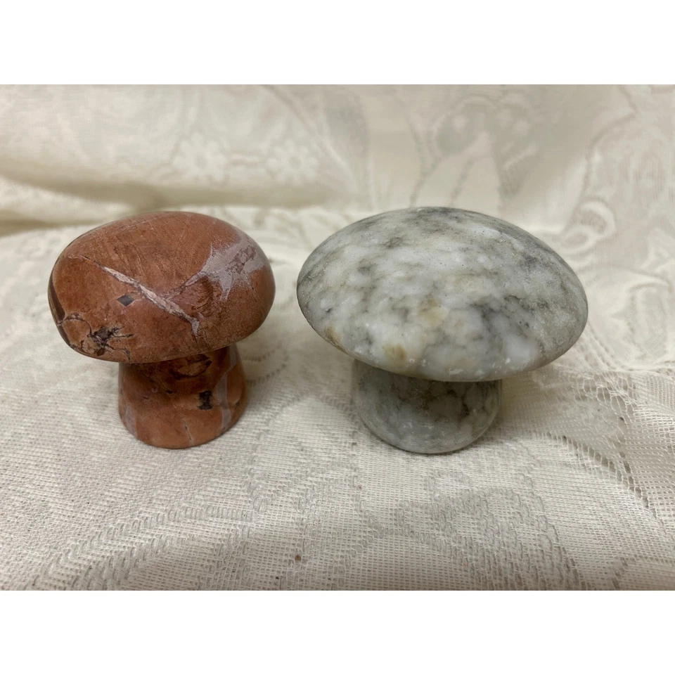 Decoración de setas de piedra, juego de 2, cottagecore, exhibición de jardín de hadas Foto 2 de 4