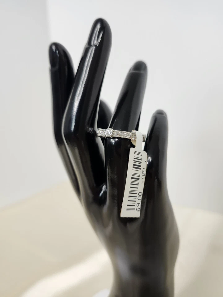 Eternity Band - Rhodium Plated and Cubic Zirconia Size 6 Ring - NWT - image 3 of 4