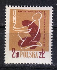 Pologne 1957 MNH Mi 1078 Sc 833 Déclaration universelle des droits de l'homme **