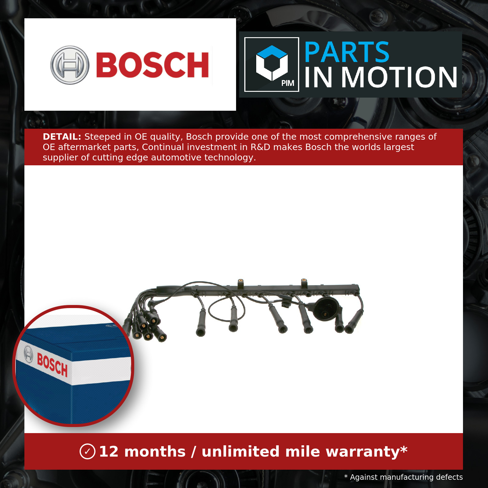 HT Leads Ignition Cables Set 0986356323 Bosch 12121710664 12121720529 B323 New