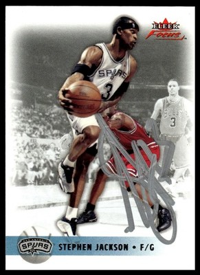 2003-04 Fleer Focus #78 Stephen Jackson Signed Card Auto IP