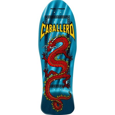 Powell Peralta Skateboard Deck Caballero Chinese Dragon Aqua Foil Old School Re