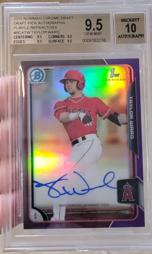 2015 BOWMAN CHROME DRAFT TAYLOR WARD PURPLE REFRACTOR /250 BGS 9.5 10 TRUE GEM 