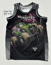 Monster Jam Grave Digger Boys XS Basketball Jersey Size Youth XS Mesh