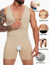 Men Compression Shapewear Bodysuit Tummy Control Body Shaper Faja Para Hombres