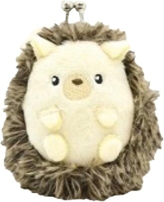 Mini purse mascot, hedgehog, small coin purse Polyester, PP, iron, rubber, 