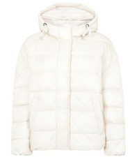 OUI giacca donna full zip con cappuccio panna puffer donna taglia UK 10 NUOVA