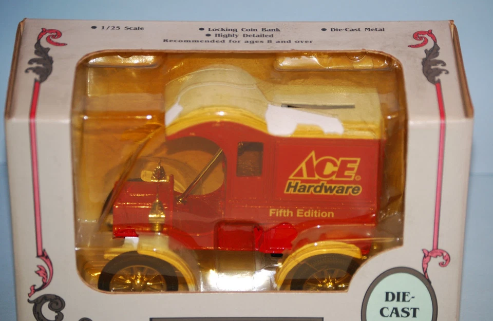 1993 5th Edition 1905 Ace Hardware Ford Delivery Car Locking Coin Bank w/Key - Image 4 of 4