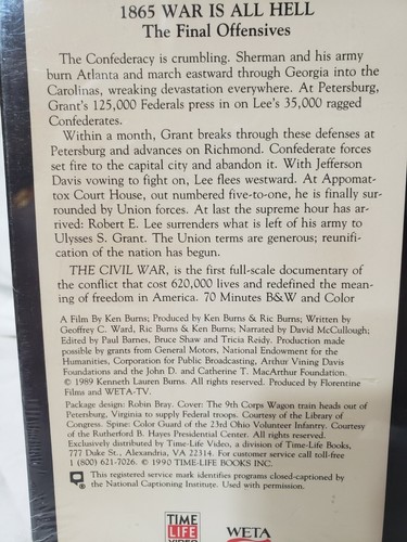 The Civil War 1865 War Is All Hell VHS By Ken Burns Time Life Video Sealed - Picture 6 of 7