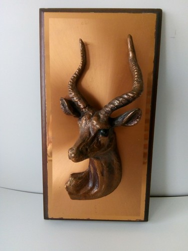 Wall Hanging Artwork Wildlife In Copper Framed Zimbabwe Animals Collectable Good