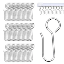 60 Pcs Metal Curtain Track Hooks S-Shaped Small Ceiling Curtain Track Hooks
