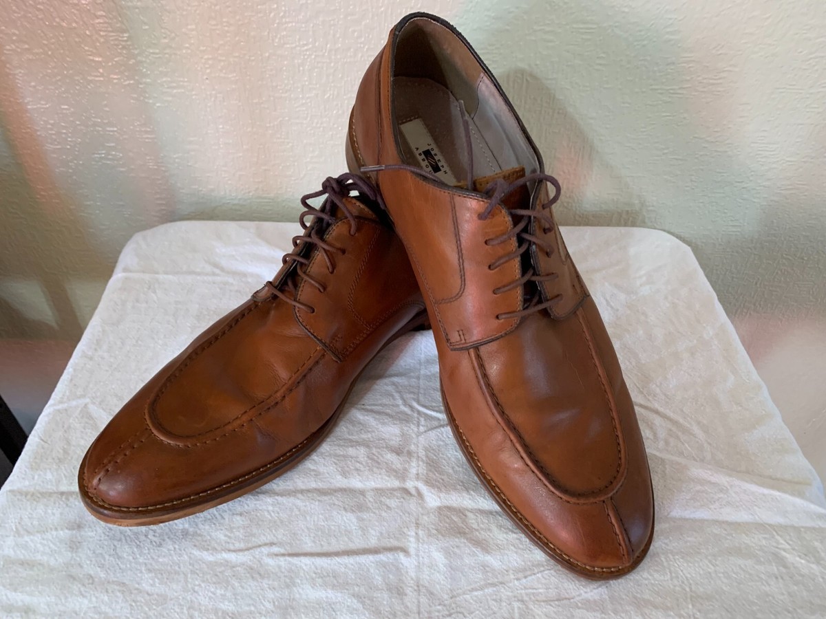 ✓ JOSEPH ABBOUD Cognac Brown Italian Leather Wingtip Brogue  display picture 3