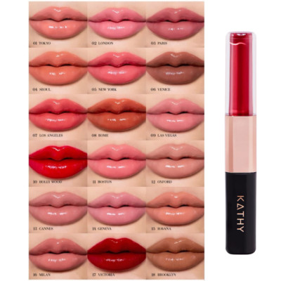 Lipstick Lip Duo Matte & Shine Fix KATHY AMREZ 18 Color Nourishes Lips Smooth