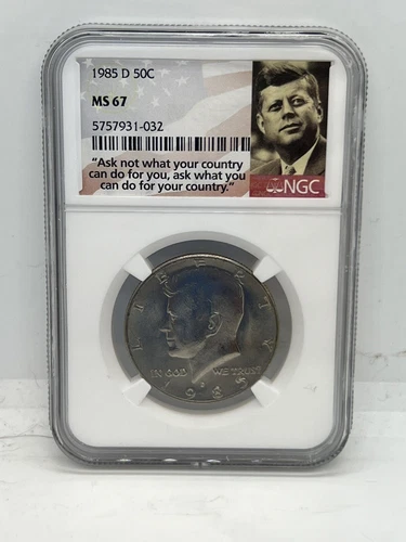 1985 D Kennedy Half Dollar NGC MS67 #1224