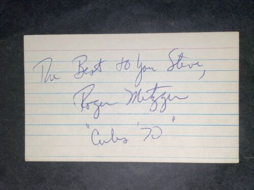 1970 CUBS: Roger Metzger, SIGNED 3x5 (JS) - Picture 1 of 1