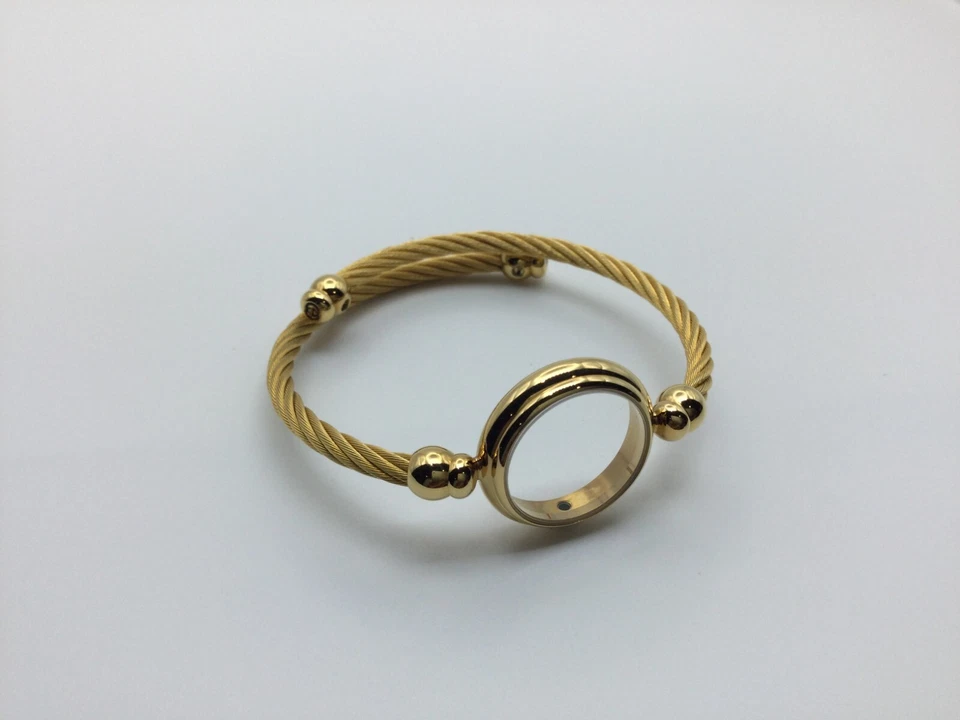 ORIGINAL GUCCI 2700L WATCH CASE WITH CRYSTAL AND TWIST CABLE BANGLE BRACELET - Image 2 of 4