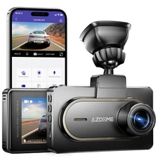 AZDOME 2K Dash Cam Built-in WiFi Car Dash Camera 24H Parking Monitor 3" Display