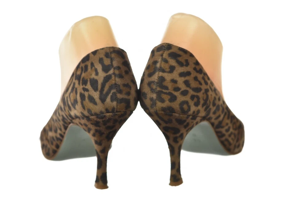 Cynthia Rowley Womens Shoes Size 6.5 Brown Animal Print Suede Classic Pumps Heel - Image 4 of 4