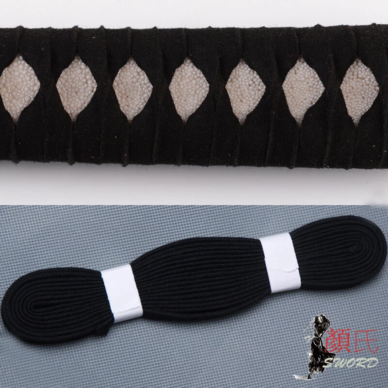 Cordón de envolver Ito Sageo de algodón negro 4 m para espada samurai japonesa Katana Tsuka  Foto 2 de 4